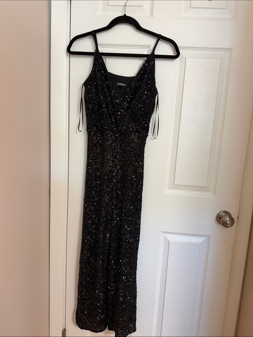 Express Black Sequin Jumpsuit